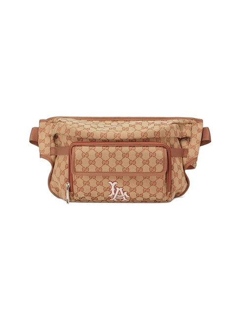 Gucci Belt La Angels Patch Beige Gg Canvas Weekend Travel Bag 