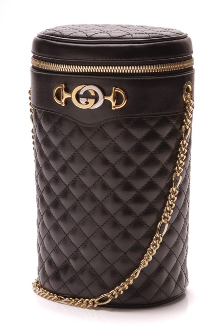 Gucci Belt Trapuntata Black Leather Weekend Travel Bag 