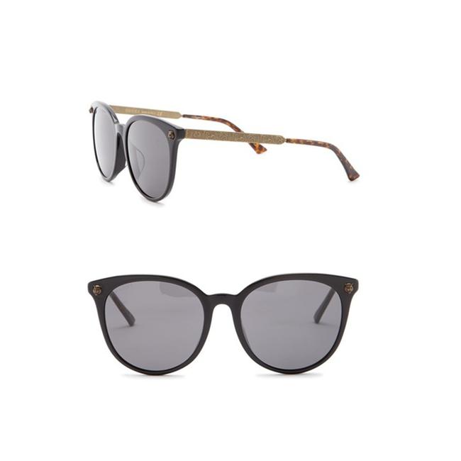 Gucci Black 56mm Scroll Round Sunglasses 
