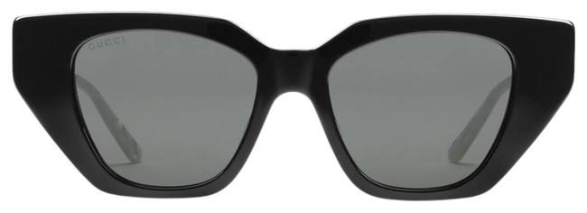 Gucci Black Silver Grey Gg0641s Cat eye Acetate Sunglasses 