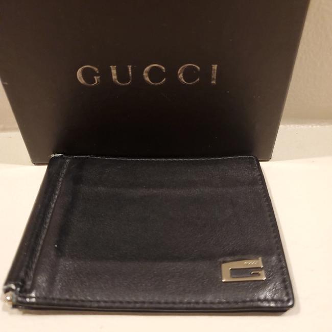 Gucci Black Clip Fold with Card Holder Wallet 