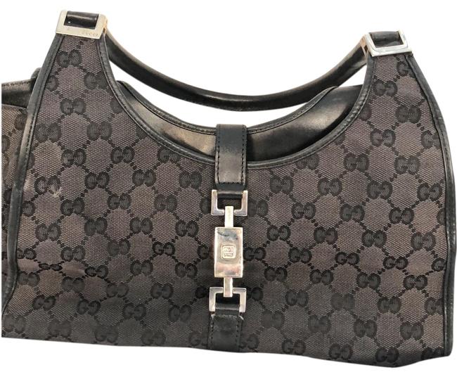 Gucci Black Coated Canvas Hobo Bag 