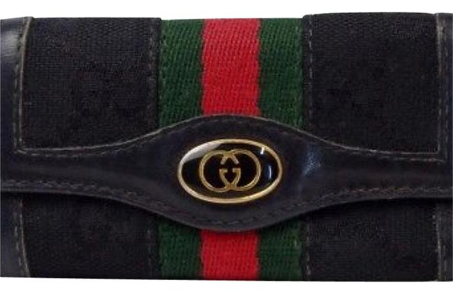 Gucci Black Gg Canvas Key Holder Wallet 