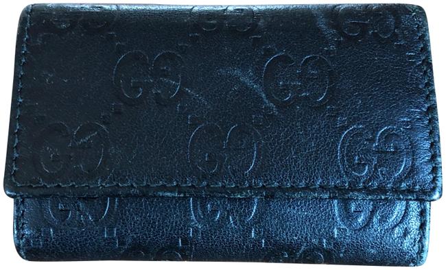Gucci Black Key Case Leather 6 Rings Wallet 