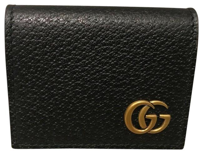 Gucci Black Marmont Leather Coin Holder Wallet 