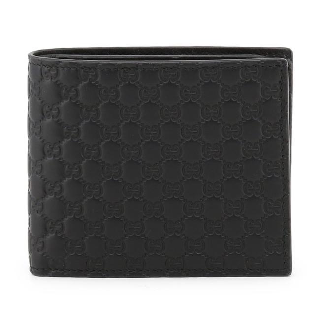 Gucci Black New Leather Micro Gg Guccissima Bifold Wallet 
