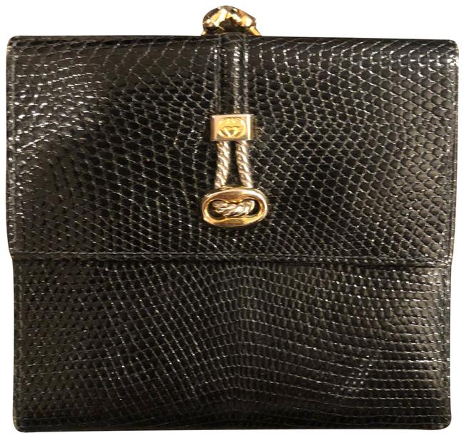Gucci Black Snakeskin with Coin Purse Wallet 