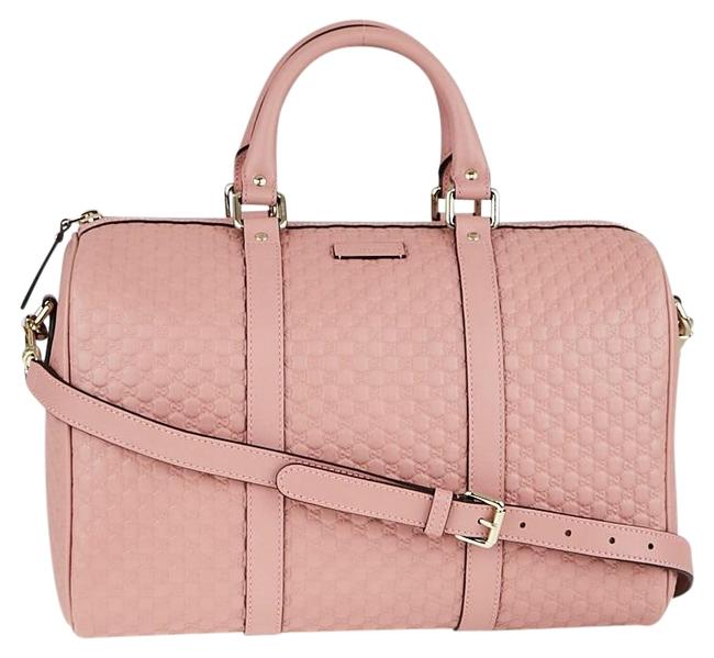Gucci Boston Bag Gg Guccissima Pink Satchel 