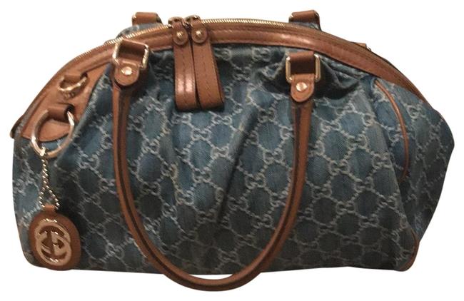Gucci Boston Sukey Denim Shoulder Bag 