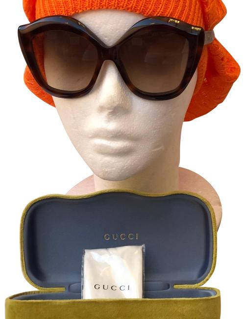 Gucci Brown Cat Eye Gradient Lips Sunglasses 