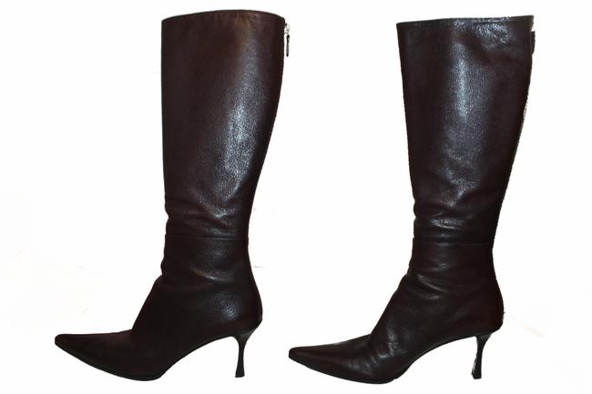 Gucci Brown Leather Tall Boots Booties 