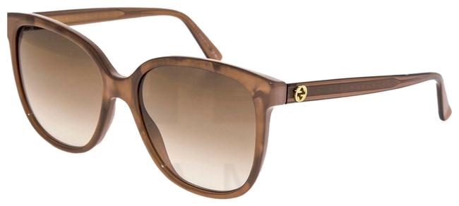 Gucci Brown Mother Of Pearl Square Overd Gradient Gg3819 Sunglasses 