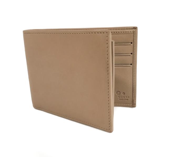 Gucci Brown New 333042 Mens Porridge Washed Softcalf Leather Bifold Wallet 