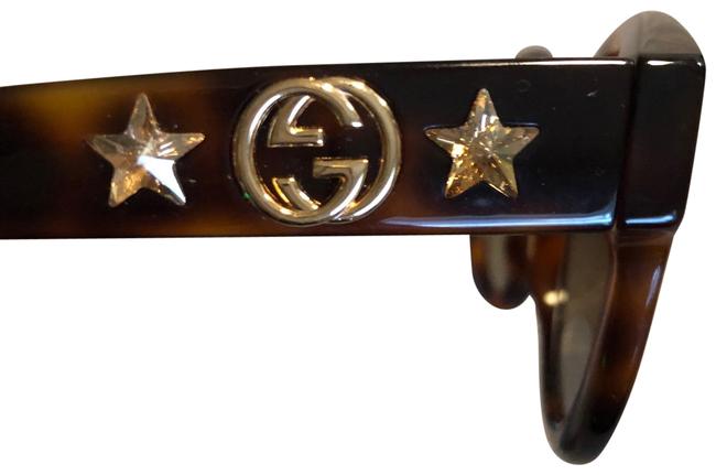 Gucci Brown Tortoise Frames with Stars Sunglasses 