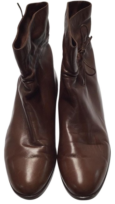 Gucci Brown Vintage Leather Ankle Boots Booties 