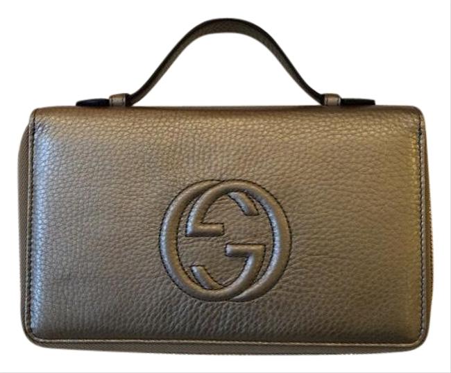 Gucci Brushed Gold Soho Double Zip Travel Wallet 