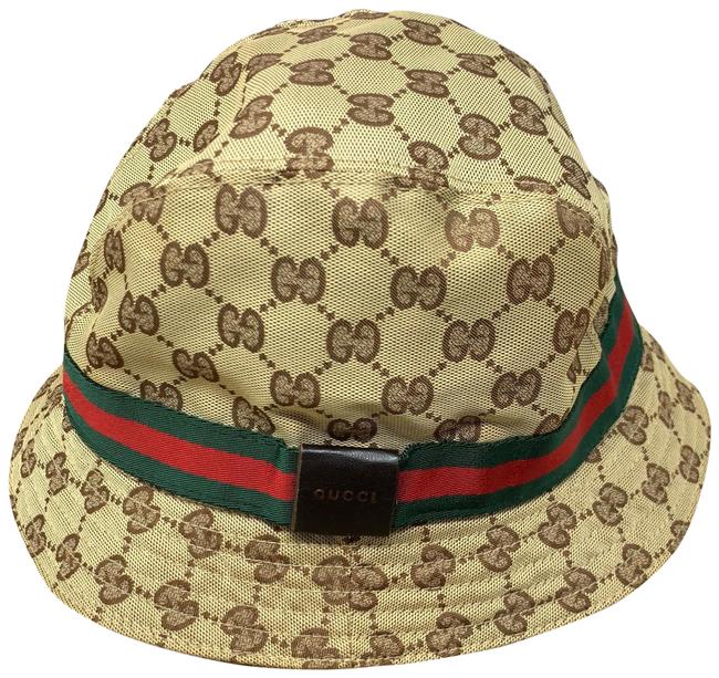 Gucci Bucket Large Gg Monogram Sherry Web Hat 
