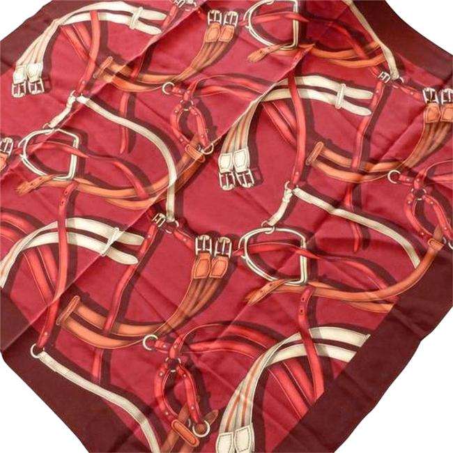 Gucci Red Womens Classic Silk Burgundy Crespo Belt Patterned 391023 Scarf Wrap 