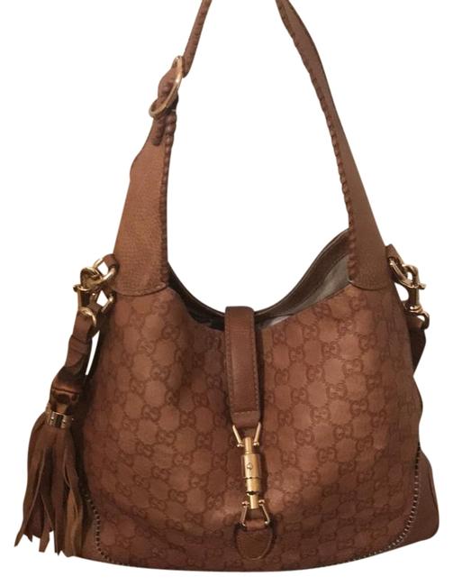Gucci Camel Leather Shoulder Bag 