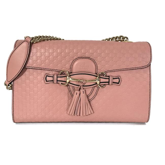 Gucci Chain Emily New Medium Microguccissima Pink Gg Leather Shoulder Bag 