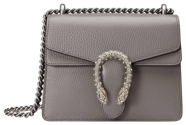 Gucci Chain Mini Dionysus Grey Leather Cross Body Bag 
