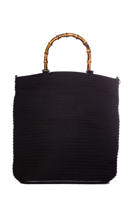 Gucci Cloque Black Canvas Tote 