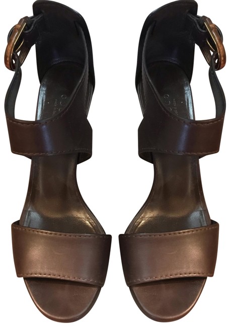 Gucci Cocoa Leather Lifford Sandals 