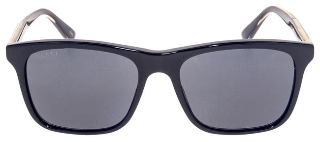 Gucci Crystal Black 0381 Gold Web Stripe Square Gg0381s Sunglasses 