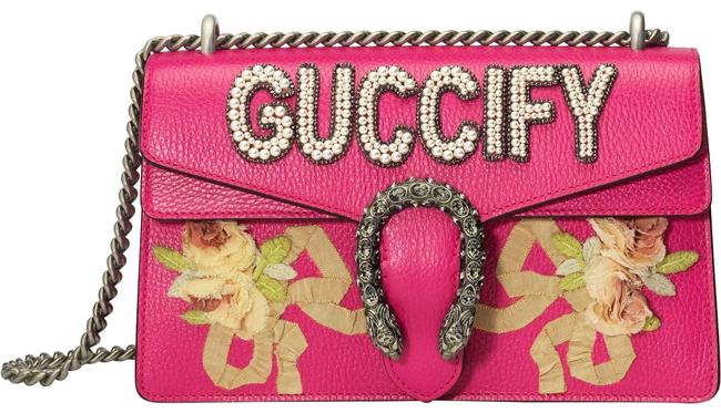 Gucci Dionysus Small Guccify Pink Leather Shoulder Bag 