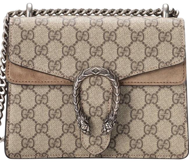Gucci Dionysus Taupe Coated Canvas Shoulder Bag 