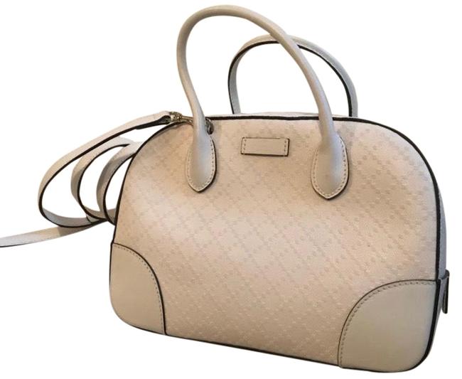 Gucci Dome Borsa Microguccissima White Leather Satchel 