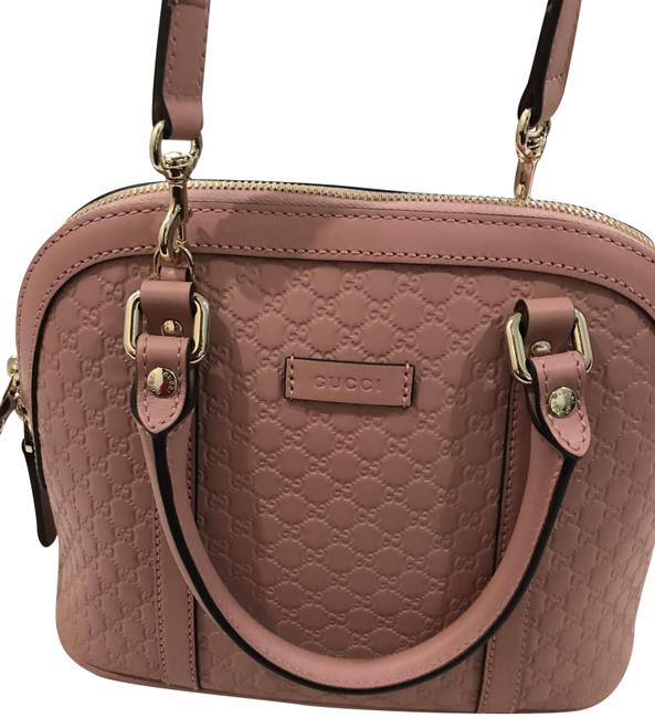 Gucci Dome Mini Convertible Pink Leather Satchel 