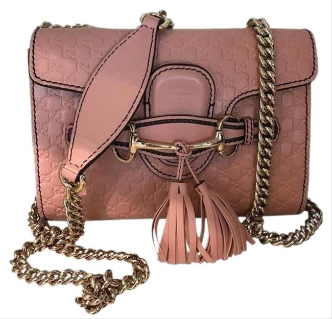 Gucci Emily Small Soft Pink Leather Cross Body Bag 