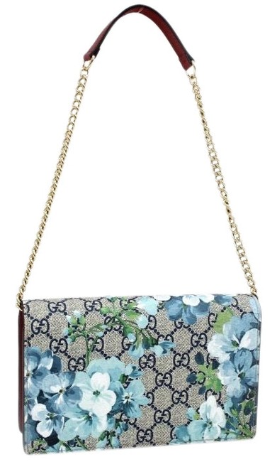 Gucci Gg Blooms Supreme Chain Leather Shoulder Bag 
