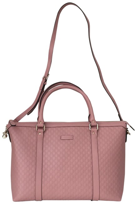Gucci Gg Guccissima Leather with Strap Pink Satchel 