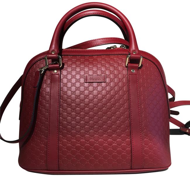 Gucci Gg Leather Red Satchel 