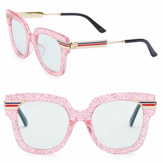 Gucci Giltter Pink Gold Square Sunglasses 