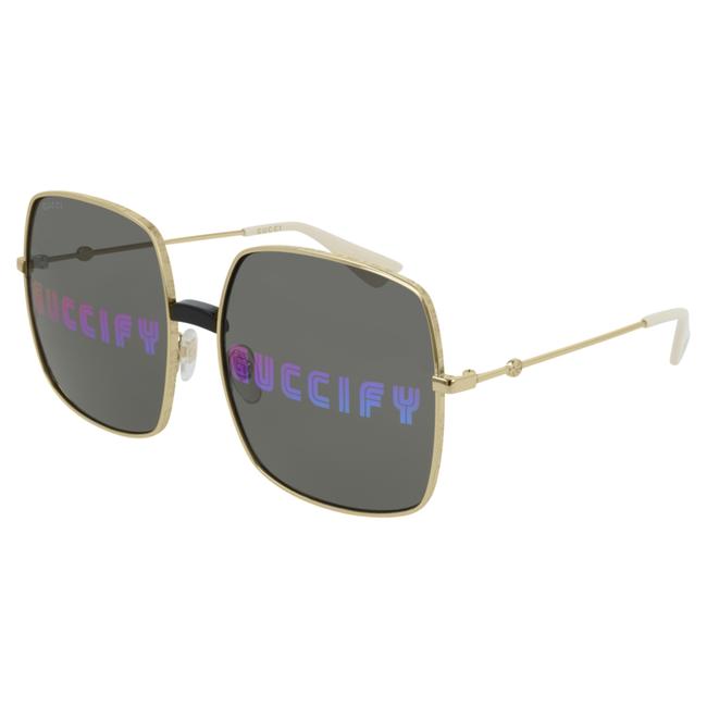 Gucci Gold 002 New Gg0414s with Multicolor Mirror Lenses Sunglasses 