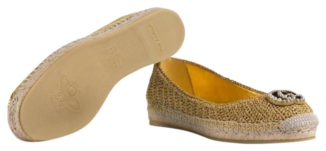 Gucci Gold Crochet Espadrilles Flats 