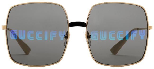 Gucci Gold Gg0414s Guccify Square Sunglasses 