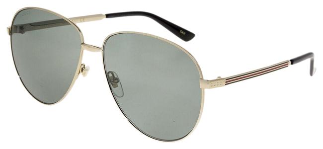 Gucci Gold Green Aviator Web 0138 Unisex Metal Gg0138s 2280 Sunglasses 