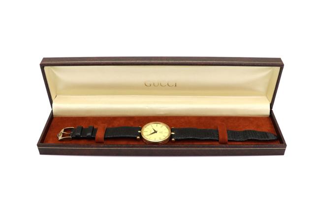 Gucci Gold Vintage Black Ribbon 2000m Mens Watch 