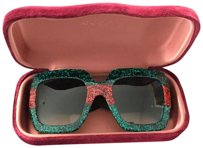 Gucci Green Red Yellow Glitter. Sunglasses 