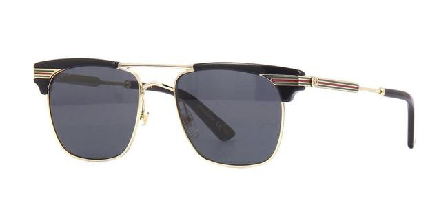 Gucci Grey Black Square Unisex Sunglasses 