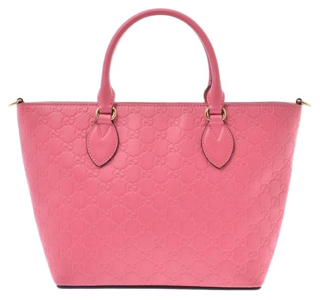 Gucci Guccisima Ladies Calf 2way Handbag Pink Satchel 