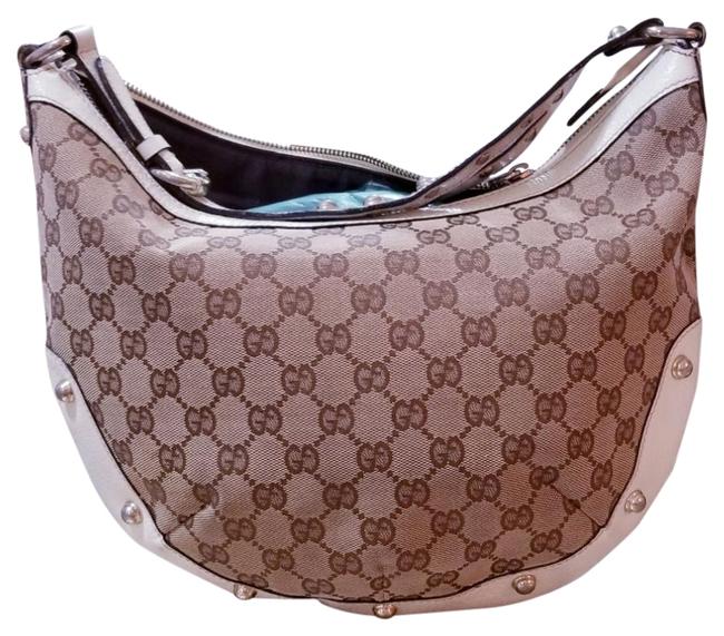 Gucci Hand Canvas White Hobo Bag 