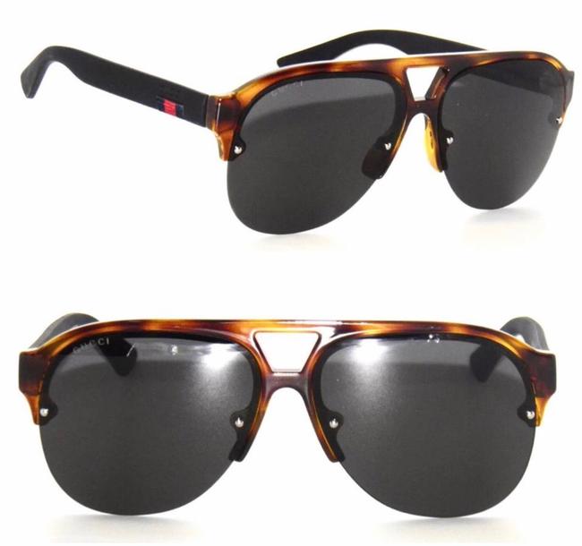 Gucci Havana Dark Grey Aviator Gg0170s 003 Sunglasses 