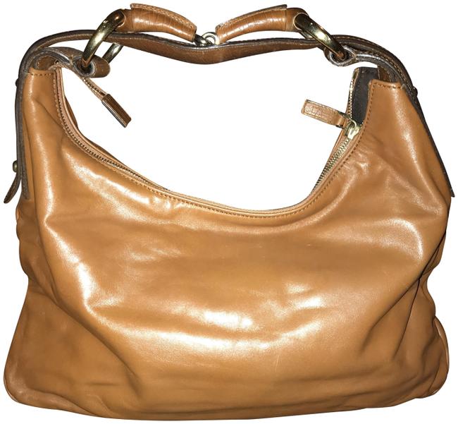 Gucci Hobo Horsebit Cognac Leather Shoulder Bag 