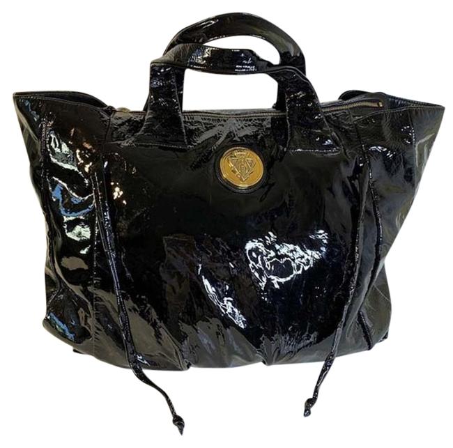 Gucci Hysteria Gg Large Patent 197022 Black Leather Shoulder Bag 