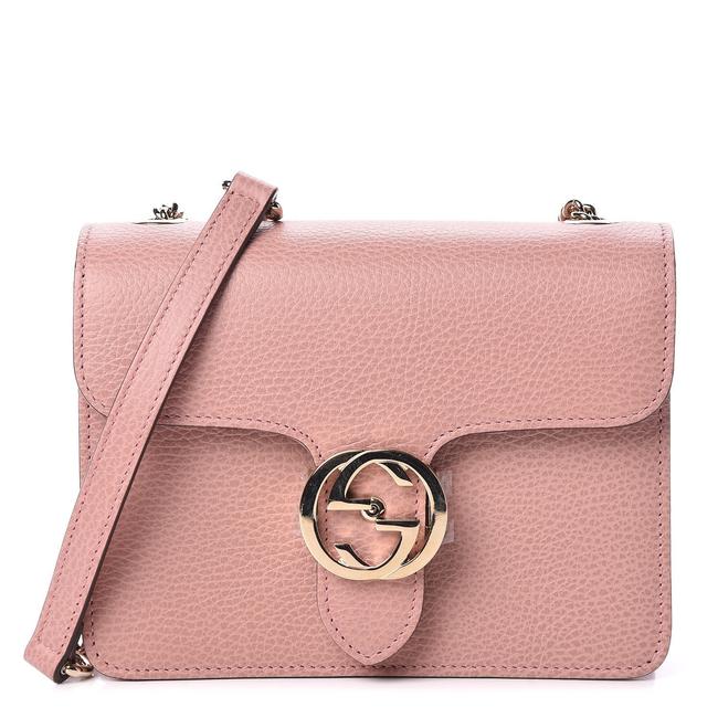 Gucci Interlocking Leather Pink Cross Body Bag 